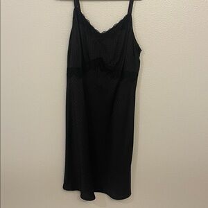 Torrid black harringbone and lace slip dress